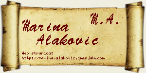 Marina Alaković vizit kartica